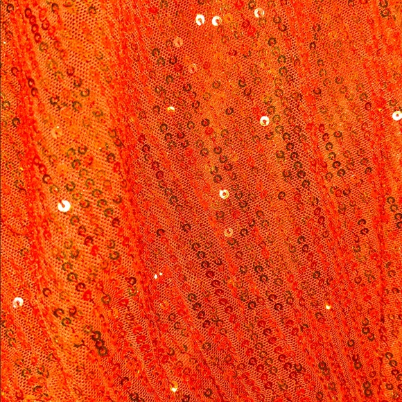 T SWIFT READY sz S Vibrant Orange Sequin mini dress with built-in shorts - Picture 4 of 5